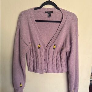 Forever 21 Purple Knit Cardigan Sweater